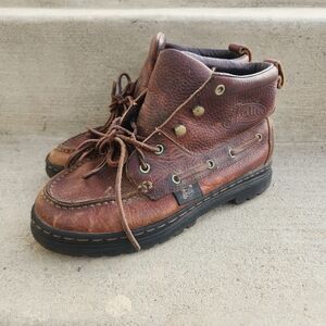 Vintage Justin Leather Chukka Moc Toe Boots Rugged Patina | Heritage Workwear 6